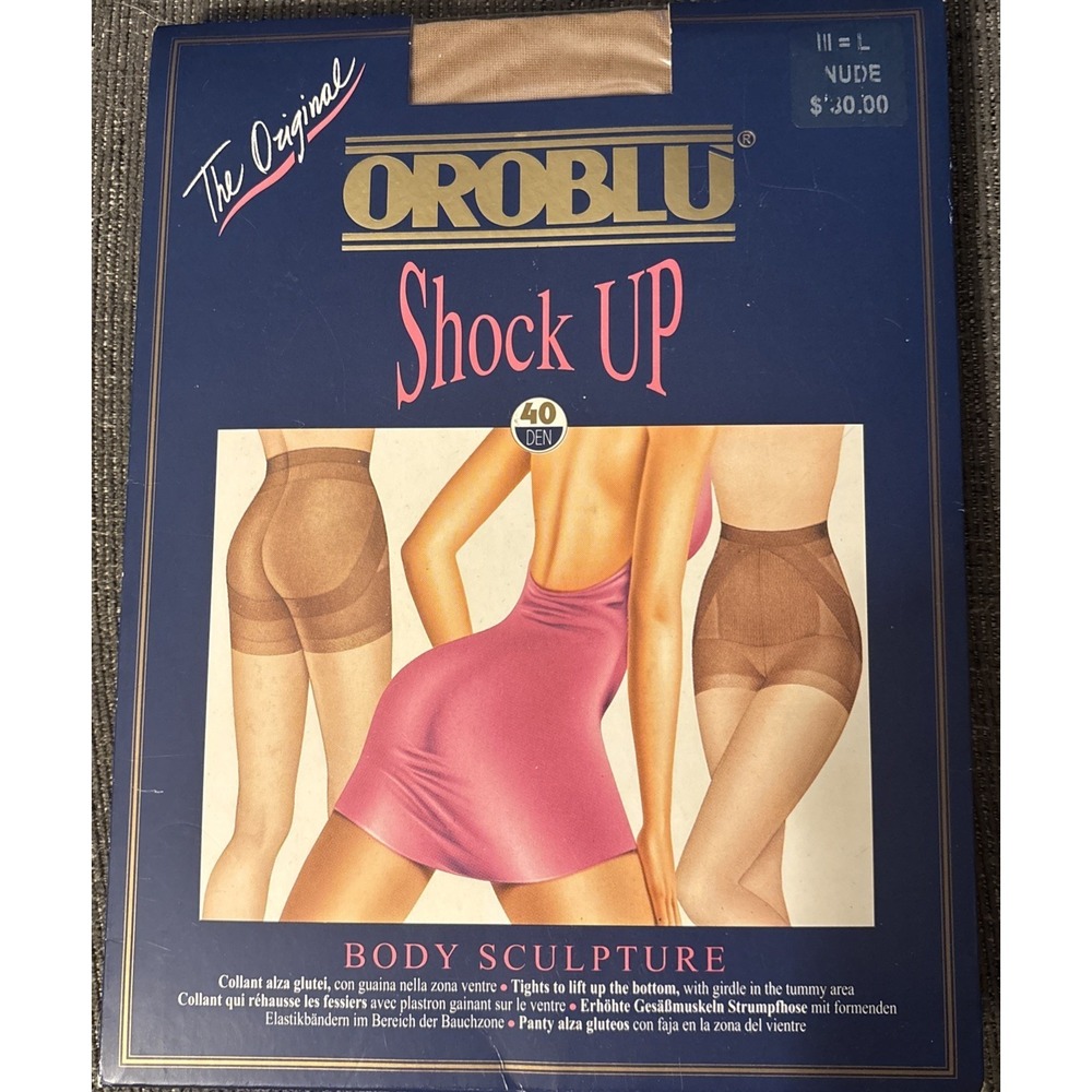 NEW OROBLU Shock Up Body Sculpture Tights L Nude 40 Denier Lift